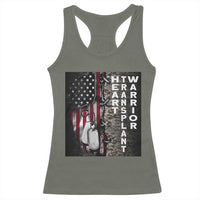Heart Transplant Warrior Racerback Tank Top Surgery Survivor American Flag