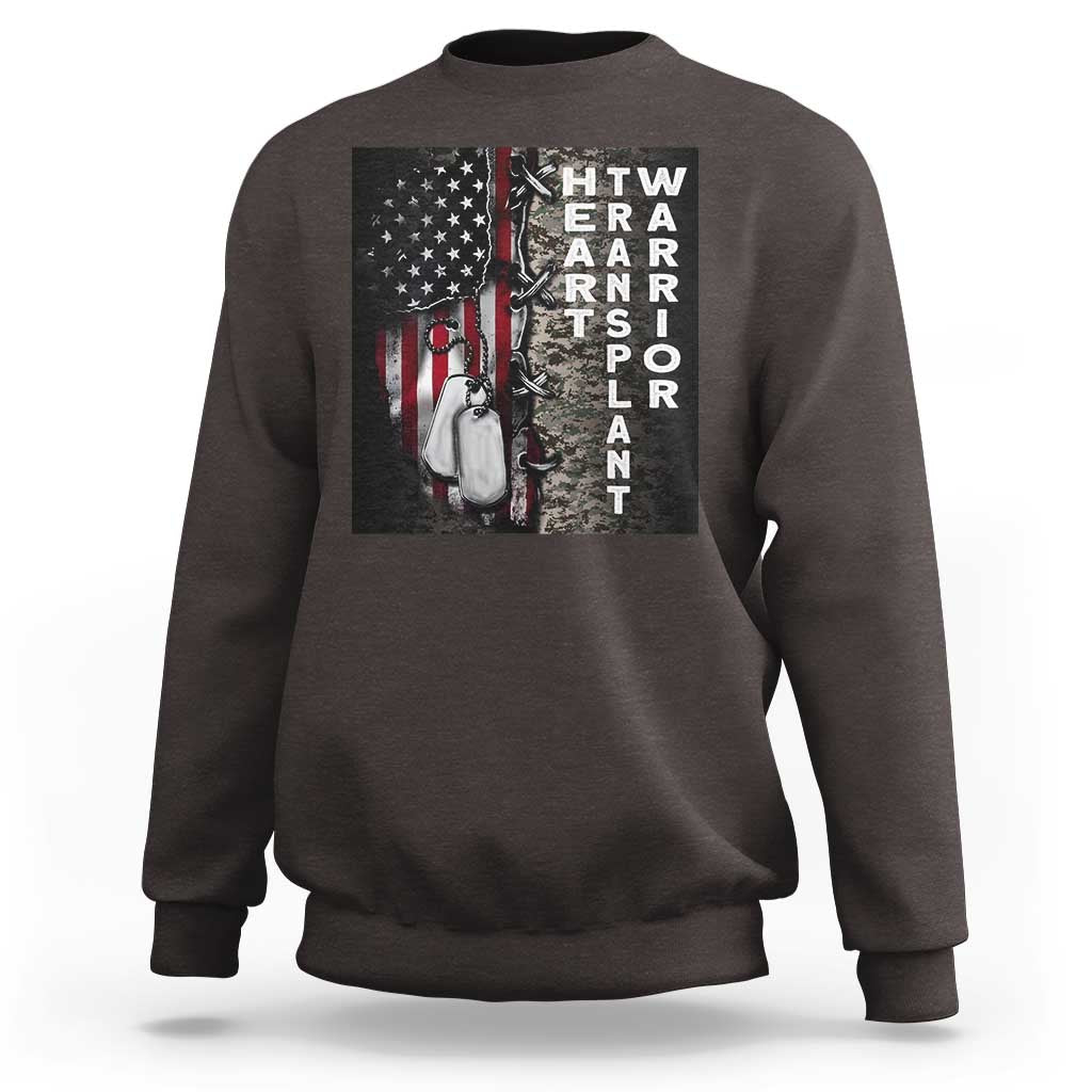 Heart Transplant Warrior Sweatshirt Surgery Survivor American Flag