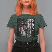 Heart Transplant Warrior T Shirt For Women Surgery Survivor American Flag