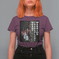 Heart Transplant Warrior T Shirt For Women Surgery Survivor American Flag