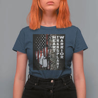 Heart Transplant Warrior T Shirt For Women Surgery Survivor American Flag