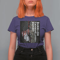 Heart Transplant Warrior T Shirt For Women Surgery Survivor American Flag