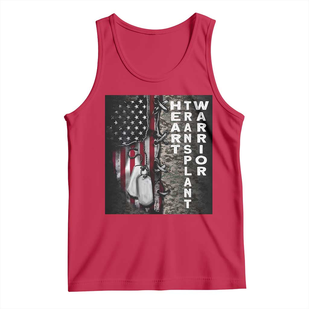 Heart Transplant Warrior Tank Top Surgery Survivor American Flag