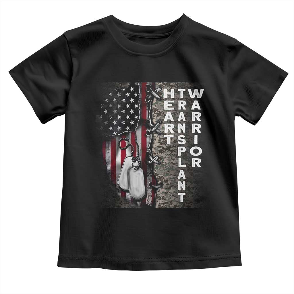 Heart Transplant Warrior Toddler T Shirt Surgery Survivor American Flag