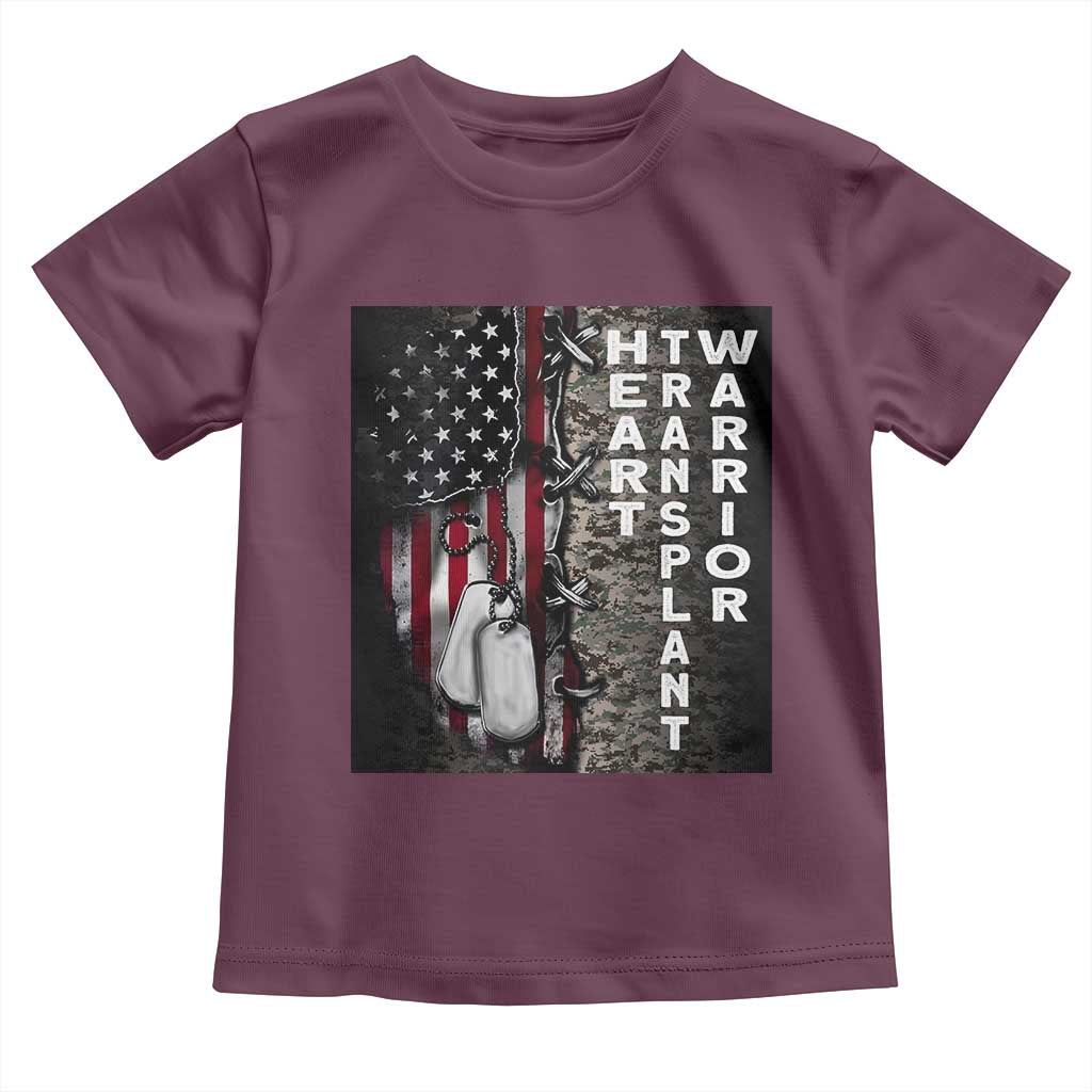 Heart Transplant Warrior Toddler T Shirt Surgery Survivor American Flag