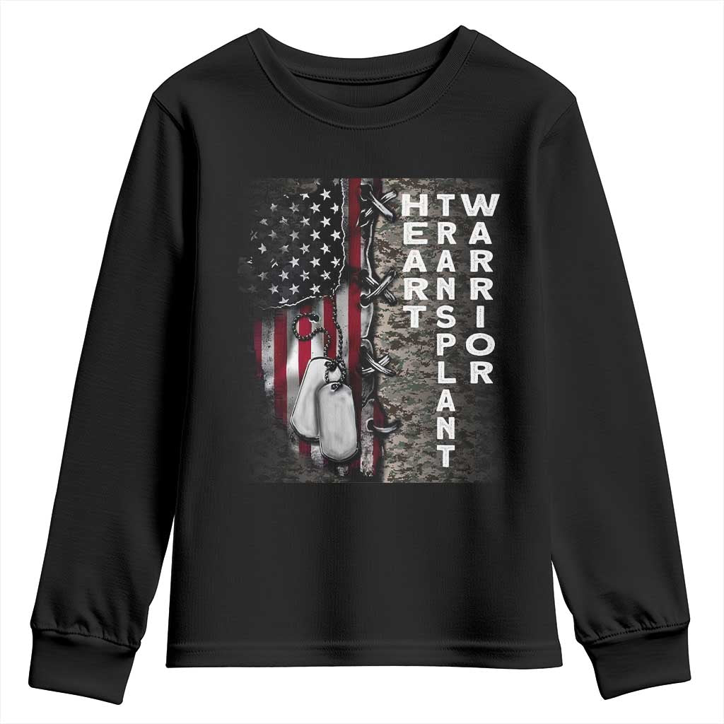 Heart Transplant Warrior Youth Sweatshirt Surgery Survivor American Flag
