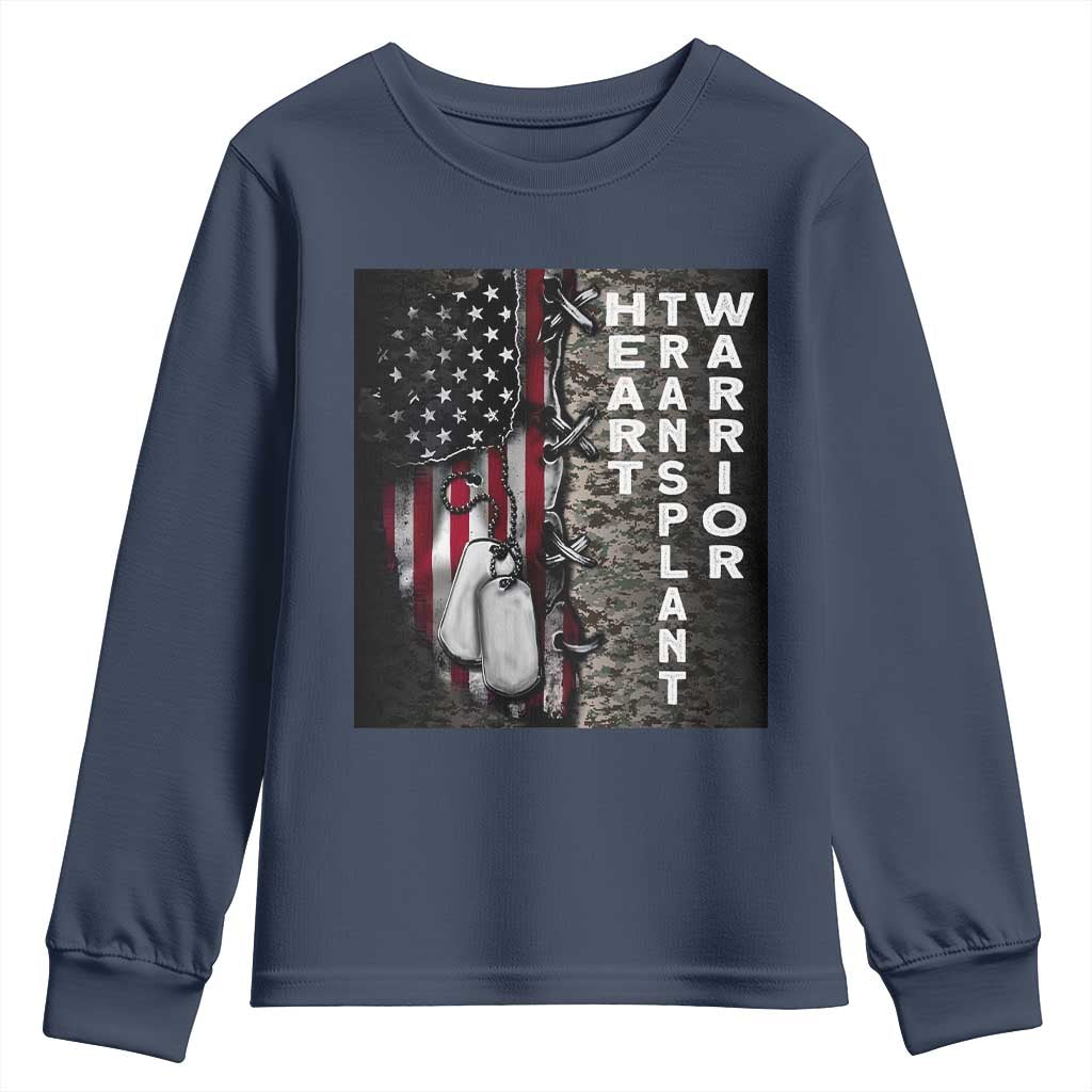 Heart Transplant Warrior Youth Sweatshirt Surgery Survivor American Flag
