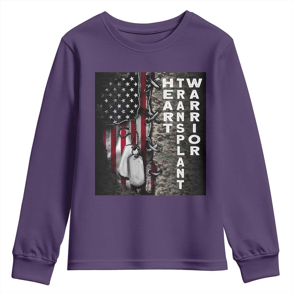 Heart Transplant Warrior Youth Sweatshirt Surgery Survivor American Flag