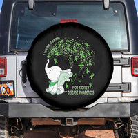 I Wear Green For Kidney Disease Awareness Elephant Survivors Spare Tire Cover