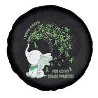 I Wear Green For Kidney Disease Awareness Elephant Survivors Spare Tire Cover