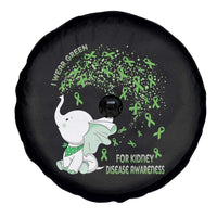 I Wear Green For Kidney Disease Awareness Elephant Survivors Spare Tire Cover