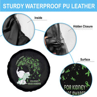 I Wear Green For Kidney Disease Awareness Elephant Survivors Spare Tire Cover