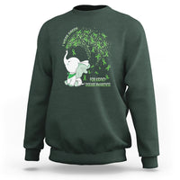 I Wear Green For Kidney Disease Awareness Elephant Survivors Sweatshirt - Wonder Print Shop