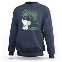 I Wear Green For Kidney Disease Awareness Elephant Survivors Sweatshirt - Wonder Print Shop