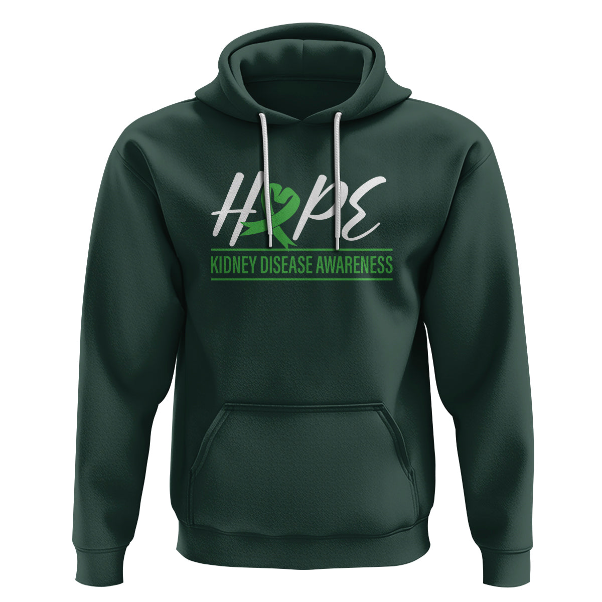 Hope Kidney Disease Awareness Month Green Ribbon Hoodie - Wonder Print Shop