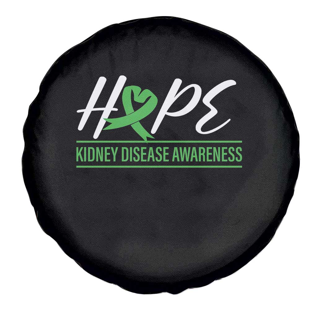 Hope Kidney Disease Awareness Month Green Ribbon Spare Tire Cover