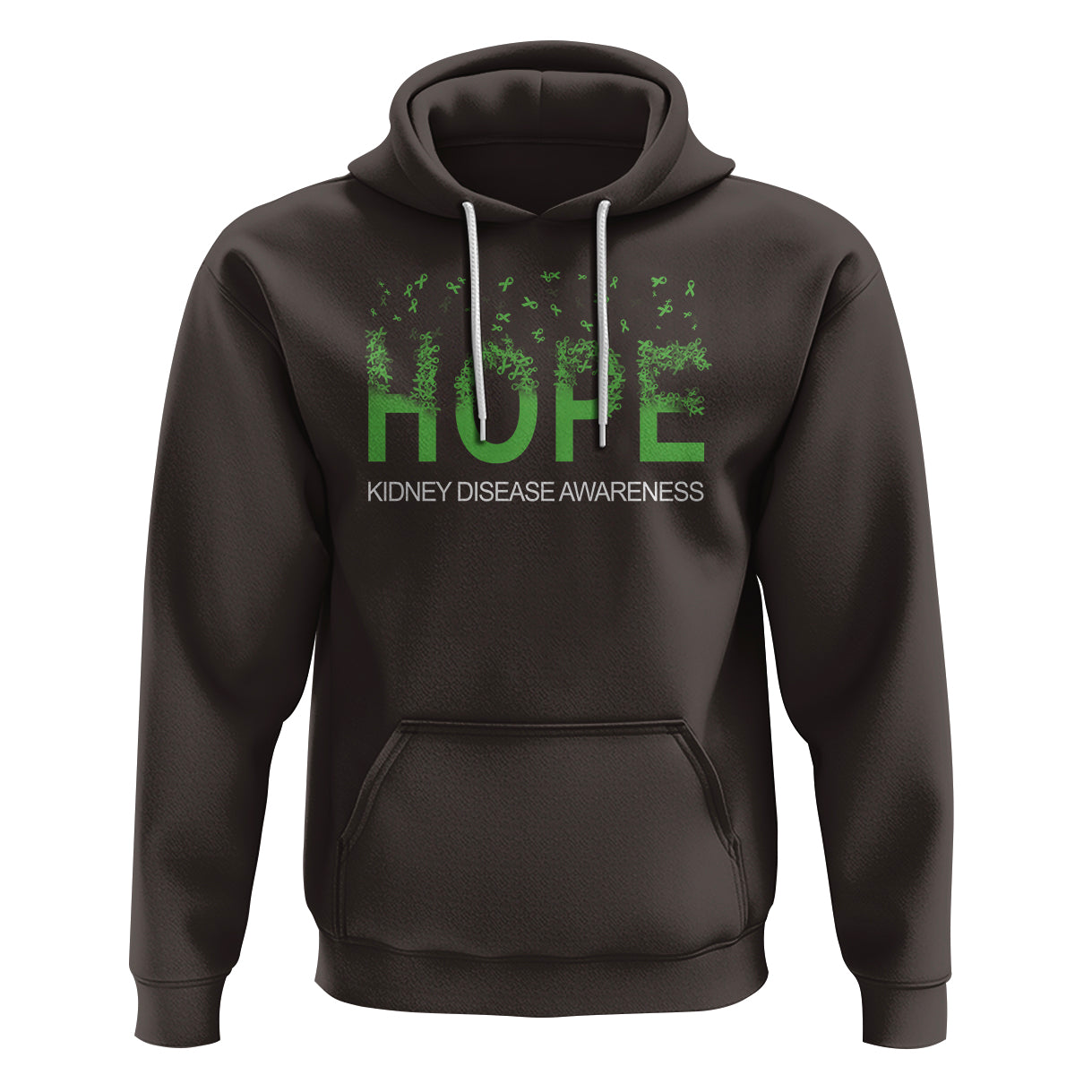 Kidney Disease Awareness Month Hoodie Hope Green Ribbon Support - Wonder Print Shop