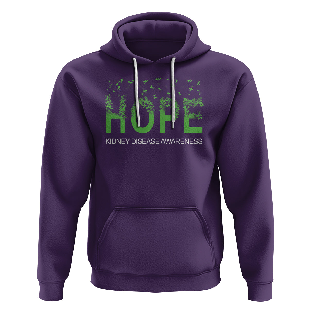 Kidney Disease Awareness Month Hoodie Hope Green Ribbon Support - Wonder Print Shop
