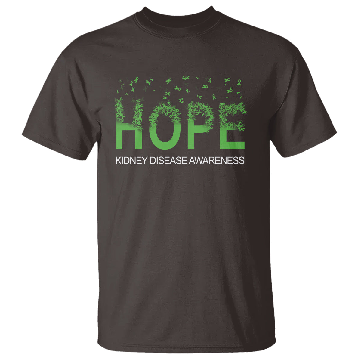 Kidney Disease Awareness Month T Shirt Hope Green Ribbon Support - Wonder Print Shop
