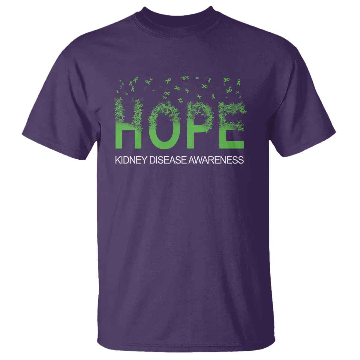 Kidney Disease Awareness Month T Shirt Hope Green Ribbon Support - Wonder Print Shop