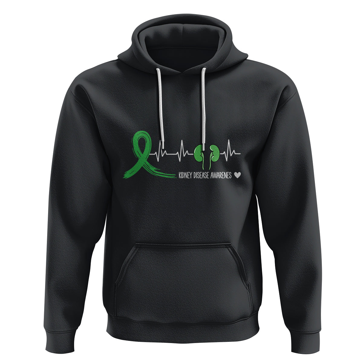 Kidney Disease Awareness Month Hoodie Heartbeat Transplant Organ Donor - Wonder Print Shop