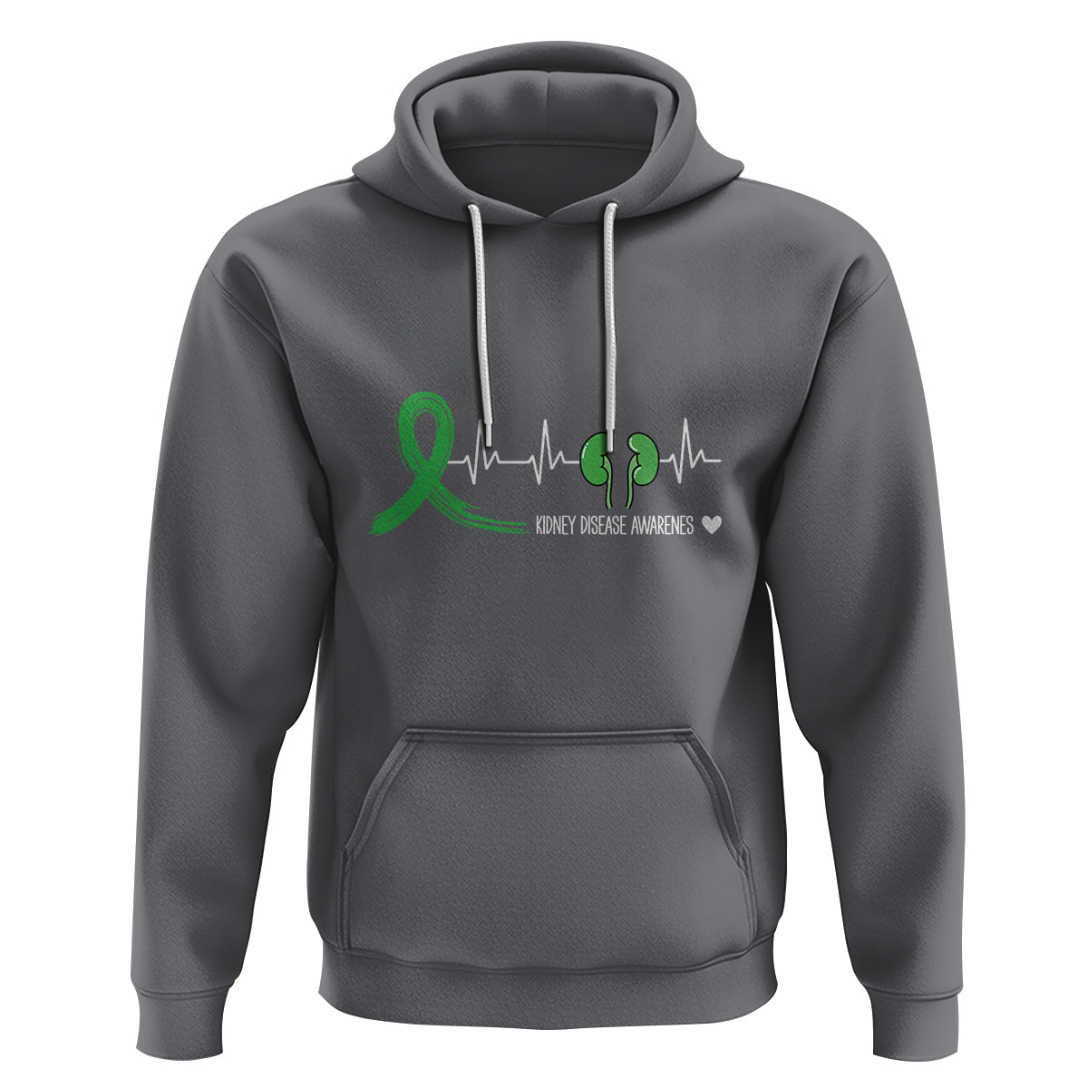 Kidney Disease Awareness Month Hoodie Heartbeat Transplant Organ Donor - Wonder Print Shop