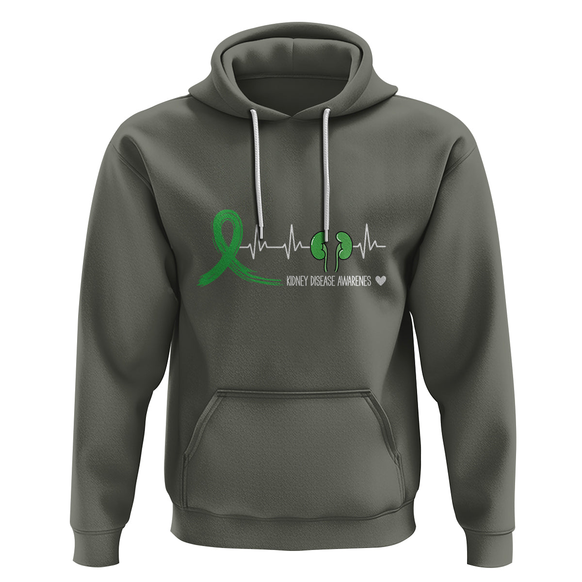 Kidney Disease Awareness Month Hoodie Heartbeat Transplant Organ Donor - Wonder Print Shop