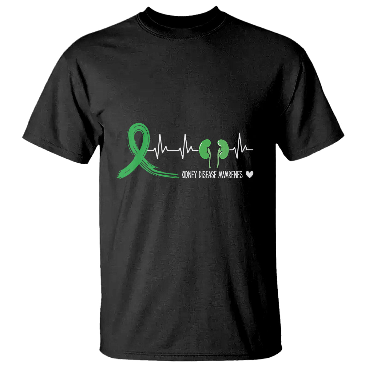 Kidney Disease Awareness Month T Shirt Heartbeat Transplant Organ Donor - Wonder Print Shop