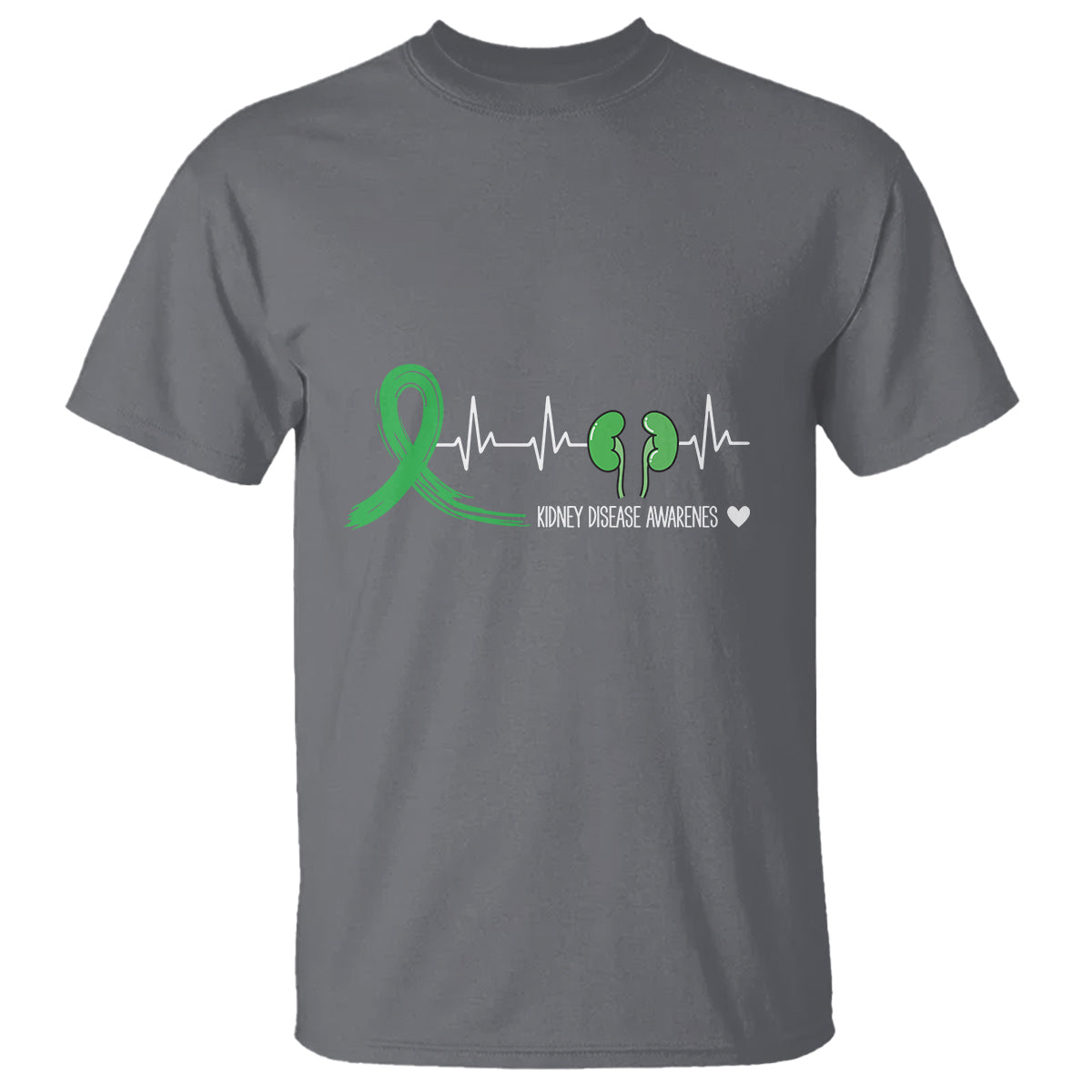 Kidney Disease Awareness Month T Shirt Heartbeat Transplant Organ Donor - Wonder Print Shop