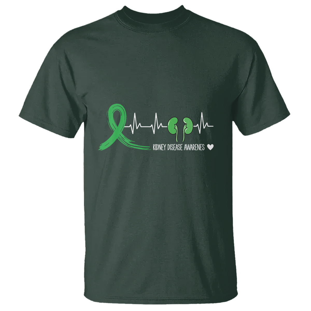 Kidney Disease Awareness Month T Shirt Heartbeat Transplant Organ Donor - Wonder Print Shop