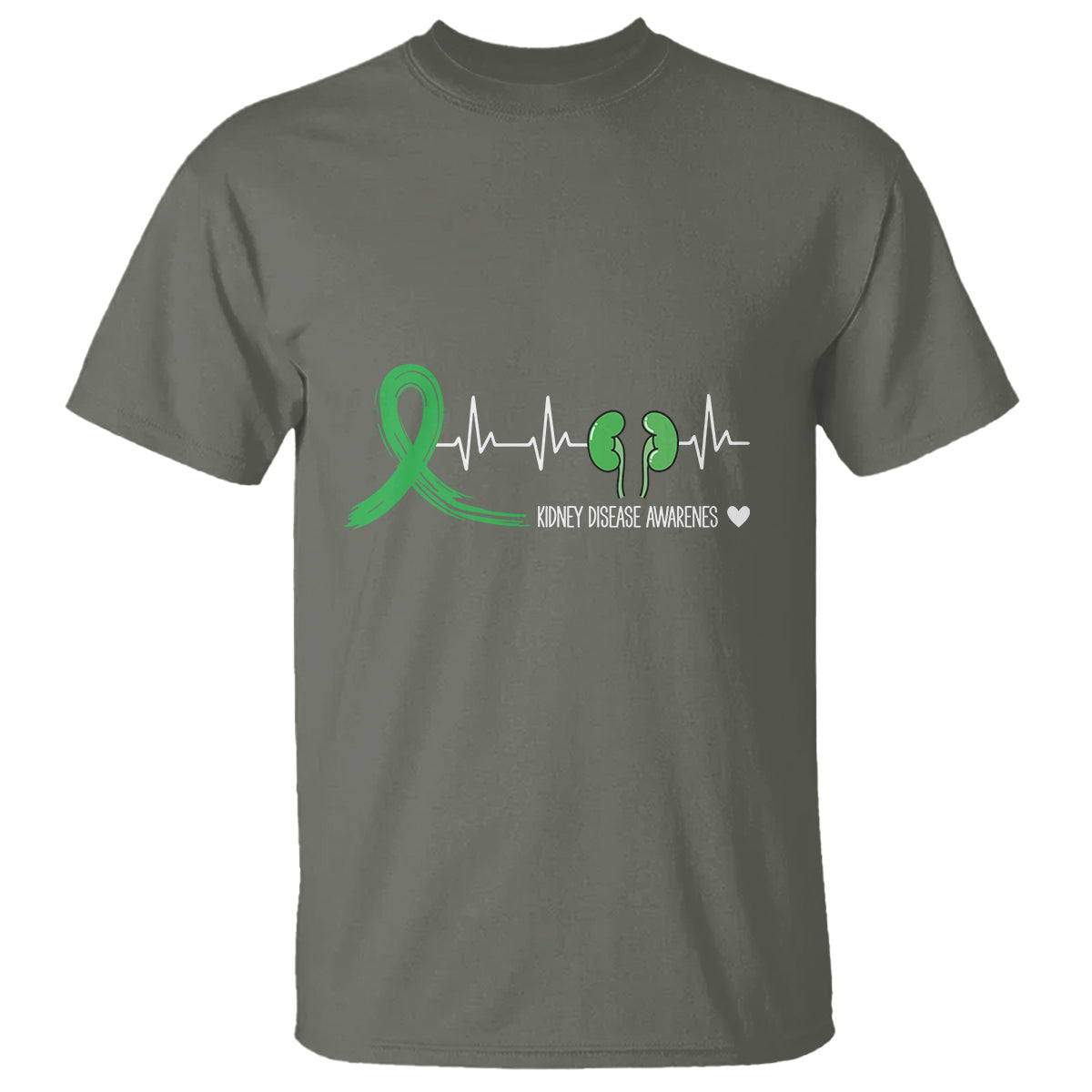 Kidney Disease Awareness Month T Shirt Heartbeat Transplant Organ Donor - Wonder Print Shop