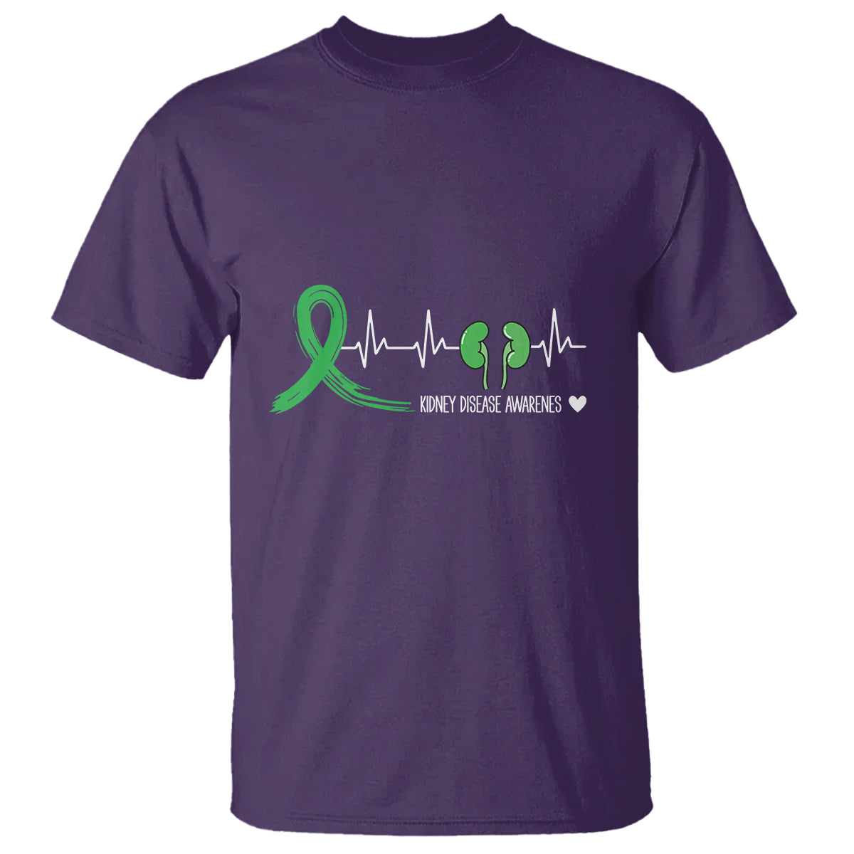 Kidney Disease Awareness Month T Shirt Heartbeat Transplant Organ Donor - Wonder Print Shop