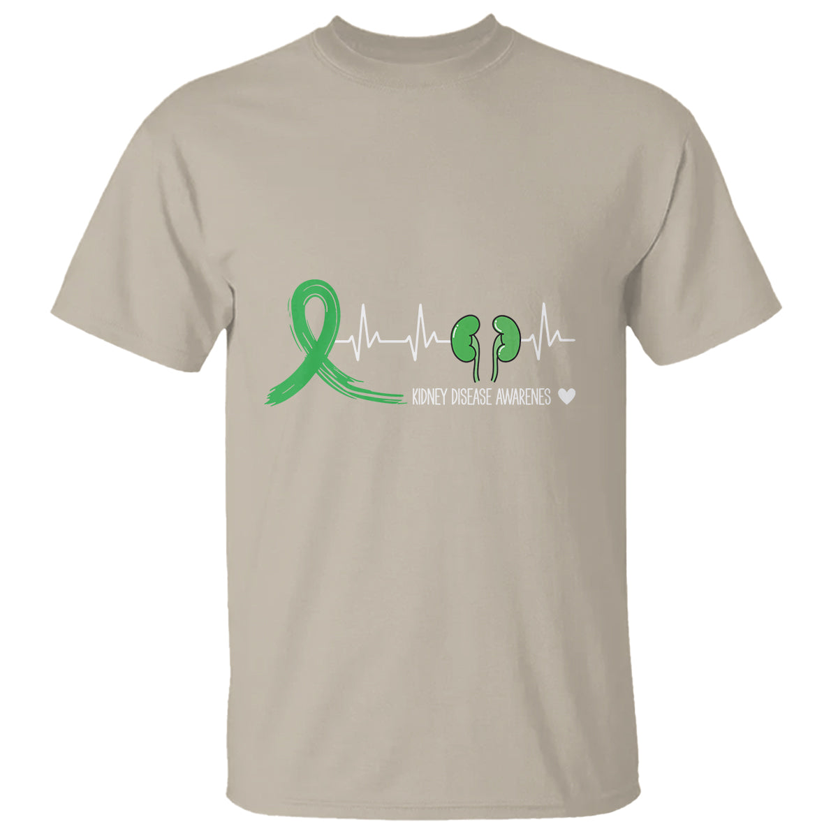 Kidney Disease Awareness Month T Shirt Heartbeat Transplant Organ Donor - Wonder Print Shop