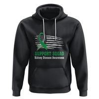 Kidney Disease Awareness Month Hoodie Support Squad USA Flag Strong Warrior - Wonder Print Shop