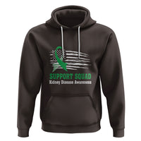 Kidney Disease Awareness Month Hoodie Support Squad USA Flag Strong Warrior - Wonder Print Shop