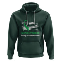 Kidney Disease Awareness Month Hoodie Support Squad USA Flag Strong Warrior - Wonder Print Shop