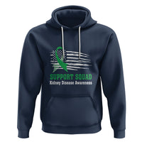 Kidney Disease Awareness Month Hoodie Support Squad USA Flag Strong Warrior - Wonder Print Shop
