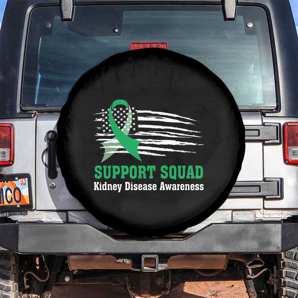 Kidney Disease Awareness Month Spare Tire Cover Support Squad USA Flag Strong Warrior