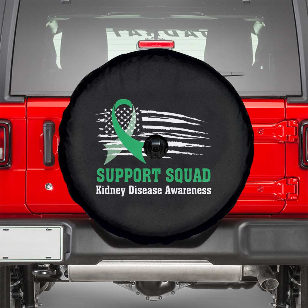 Kidney Disease Awareness Month Spare Tire Cover Support Squad USA Flag Strong Warrior