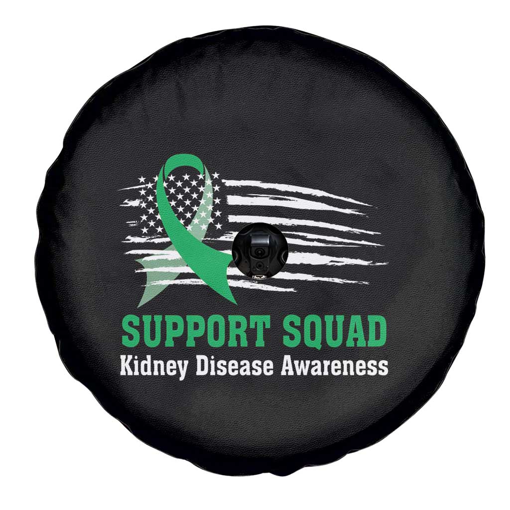 Kidney Disease Awareness Month Spare Tire Cover Support Squad USA Flag Strong Warrior
