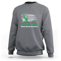 Kidney Disease Awareness Month Sweatshirt Support Squad USA Flag Strong Warrior - Wonder Print Shop