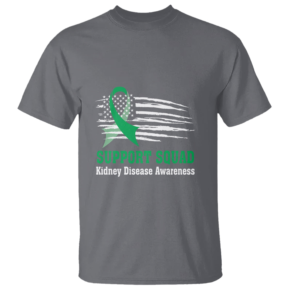 Kidney Disease Awareness Month T Shirt Support Squad USA Flag Strong Warrior - Wonder Print Shop