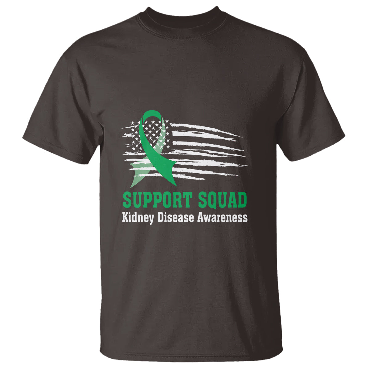Kidney Disease Awareness Month T Shirt Support Squad USA Flag Strong Warrior - Wonder Print Shop