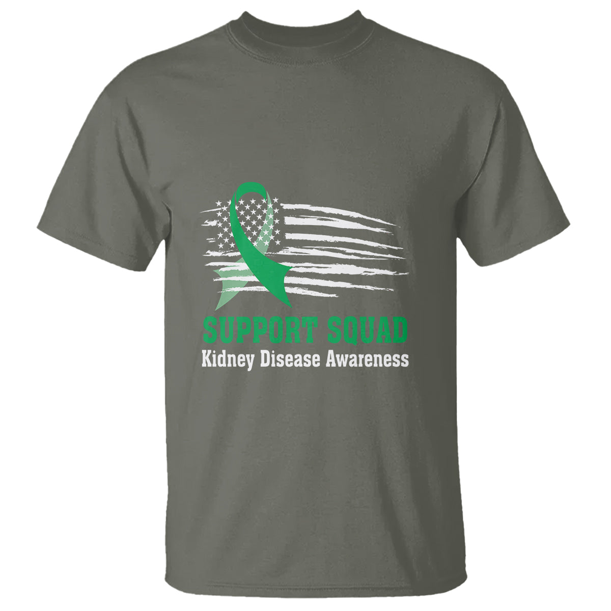 Kidney Disease Awareness Month T Shirt Support Squad USA Flag Strong Warrior - Wonder Print Shop