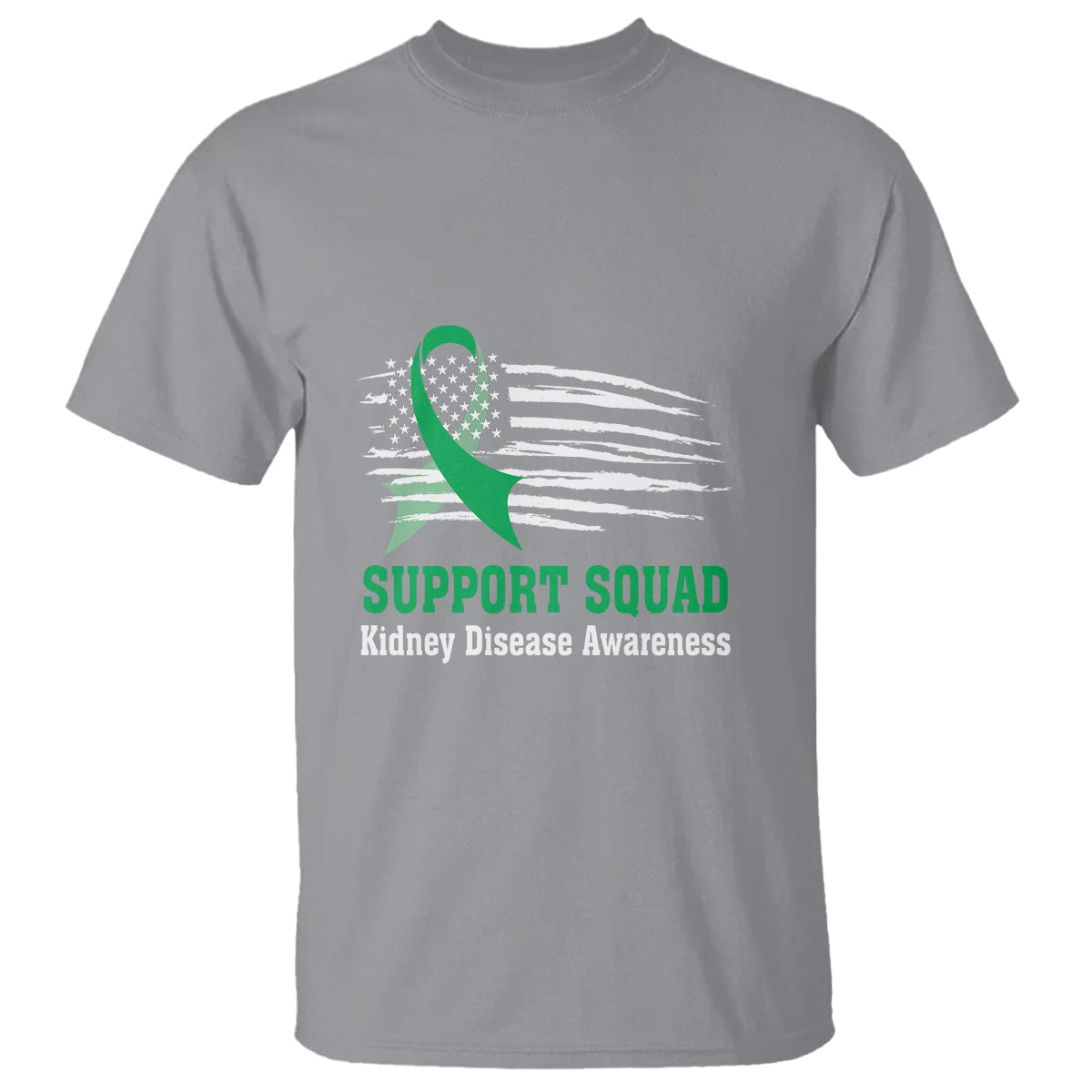 Kidney Disease Awareness Month T Shirt Support Squad USA Flag Strong Warrior - Wonder Print Shop