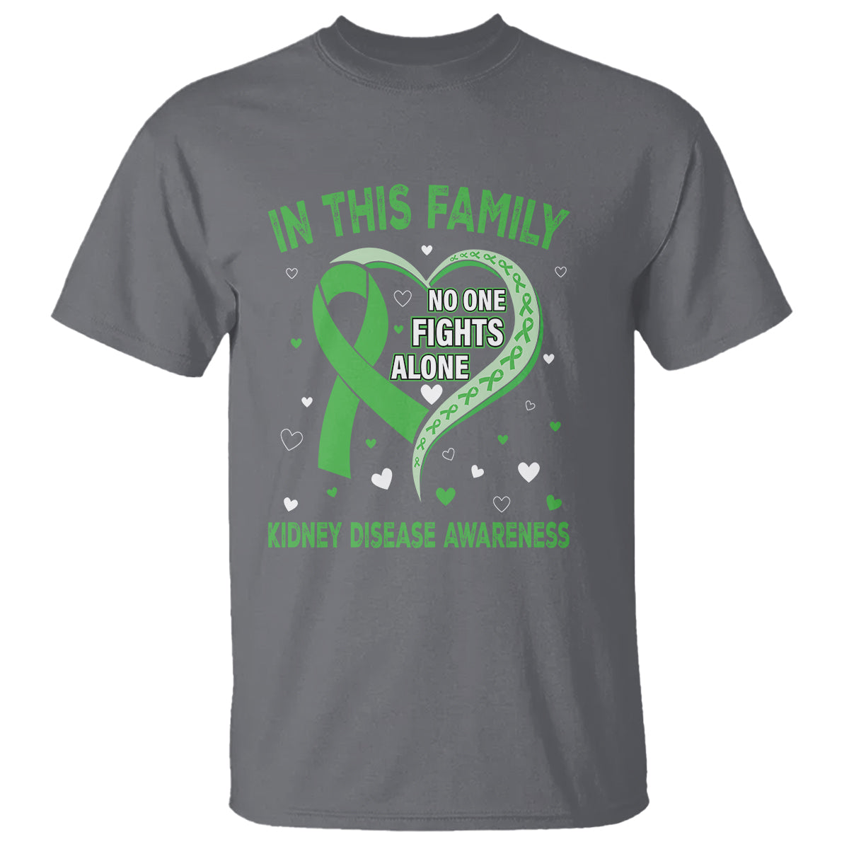 Kidney Disease Awareness Month T Shirt No One Fights Alone In This Family - Wonder Print Shop