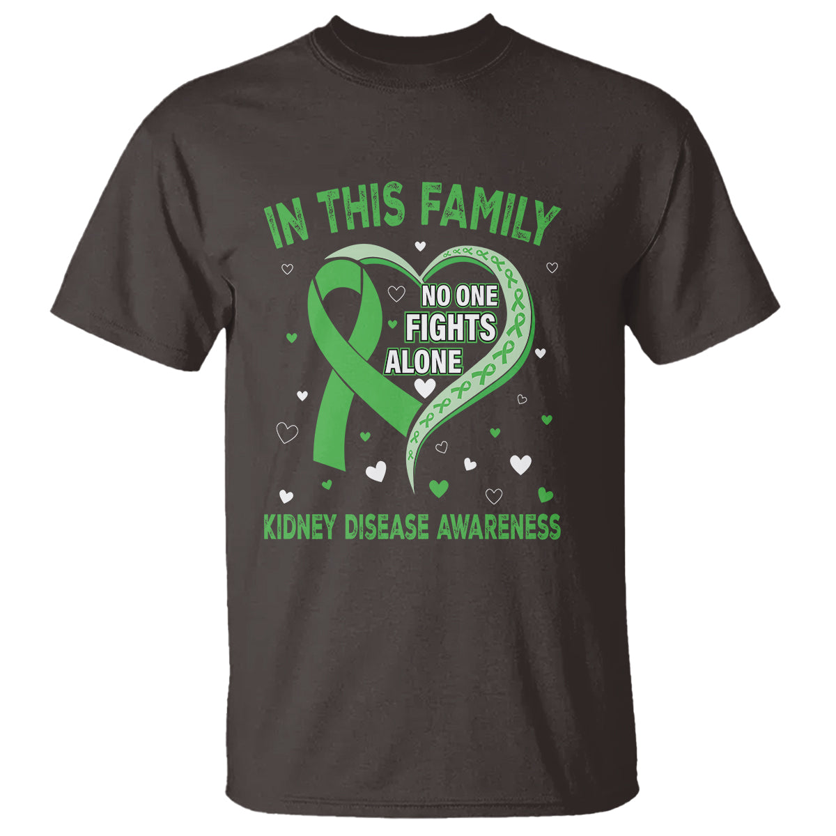 Kidney Disease Awareness Month T Shirt No One Fights Alone In This Family - Wonder Print Shop