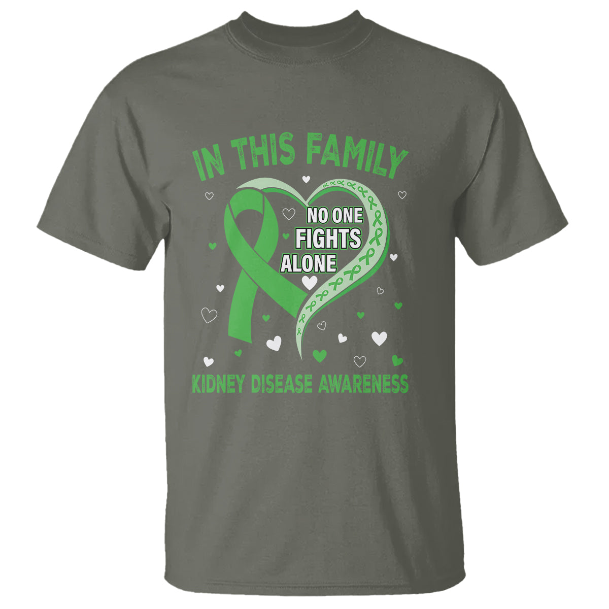 Kidney Disease Awareness Month T Shirt No One Fights Alone In This Family - Wonder Print Shop