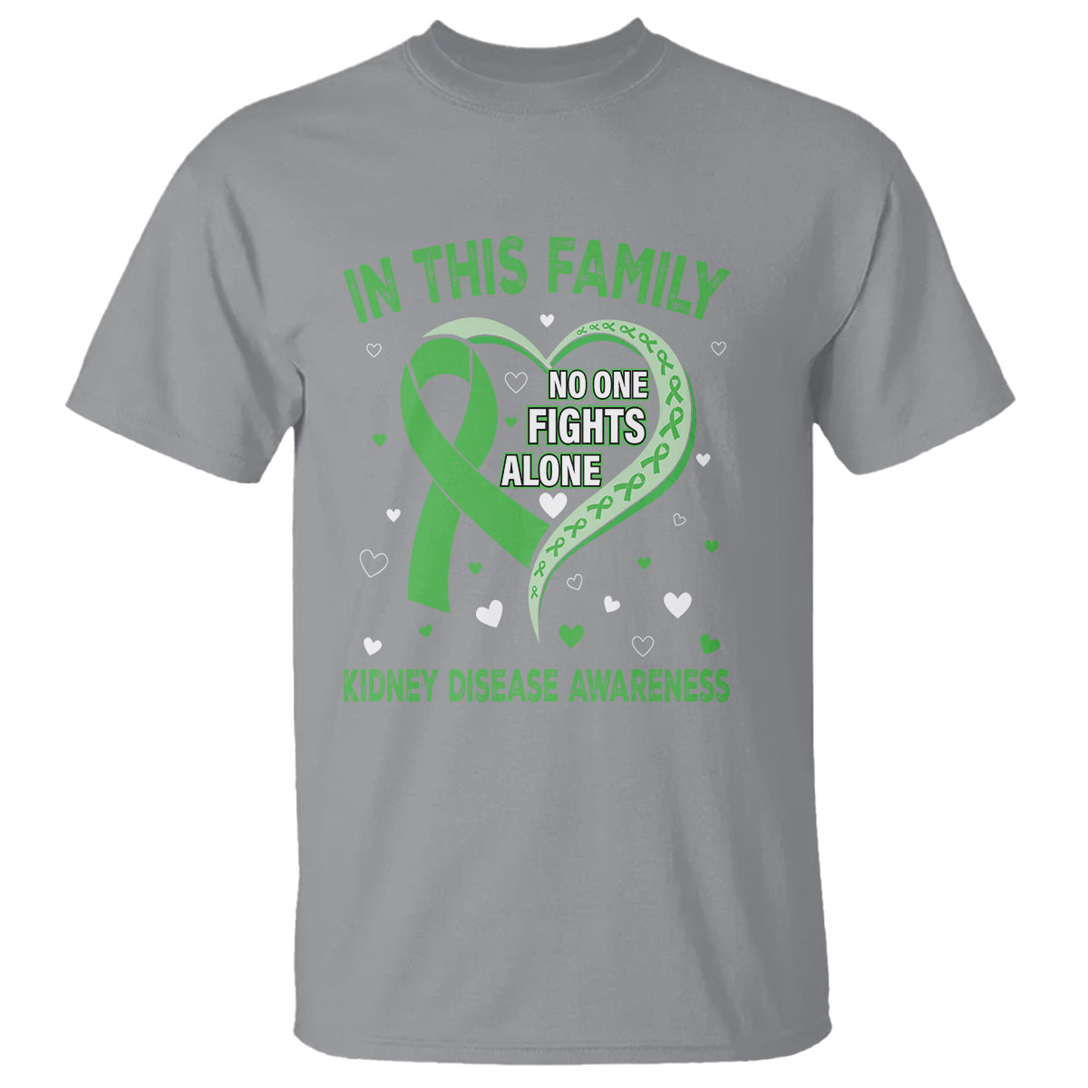 Kidney Disease Awareness Month T Shirt No One Fights Alone In This Family - Wonder Print Shop