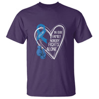 Colorectal Cancer Awareness T Shirt In Our Family Nobody Fights Alone Colon Colonscopy - Wonder Print Shop